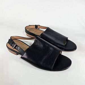 Madewell The Noelle Slingback Leather Sandals Black Women's 8.5 Basics Strapback